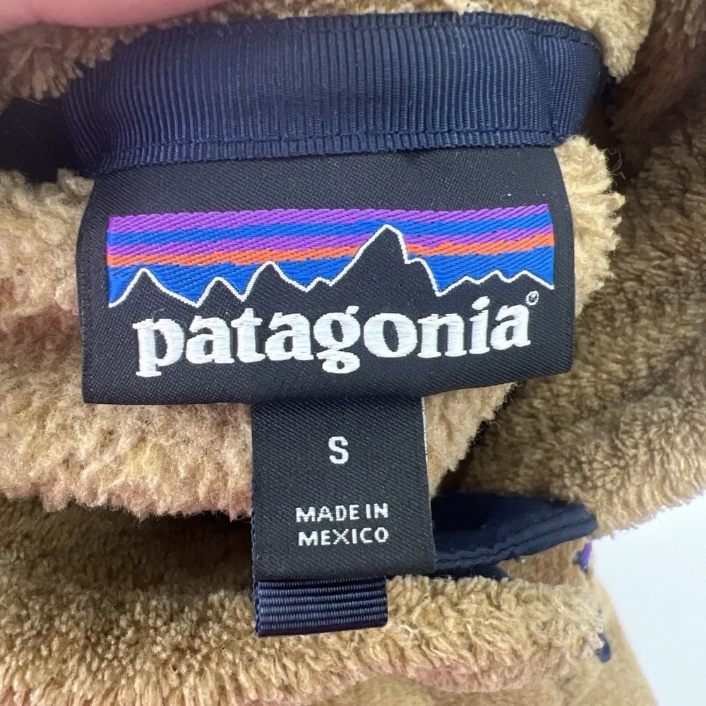 Patagonia Fleece Women Small Tan Camel Re-Tool Snap T Polartec Granola Hiking - Picture 7 of 10